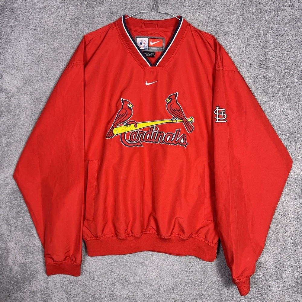St. Louis Cardinals Jacket Mens S Vintage Nike Team Pullover Center Swoosh Y2K